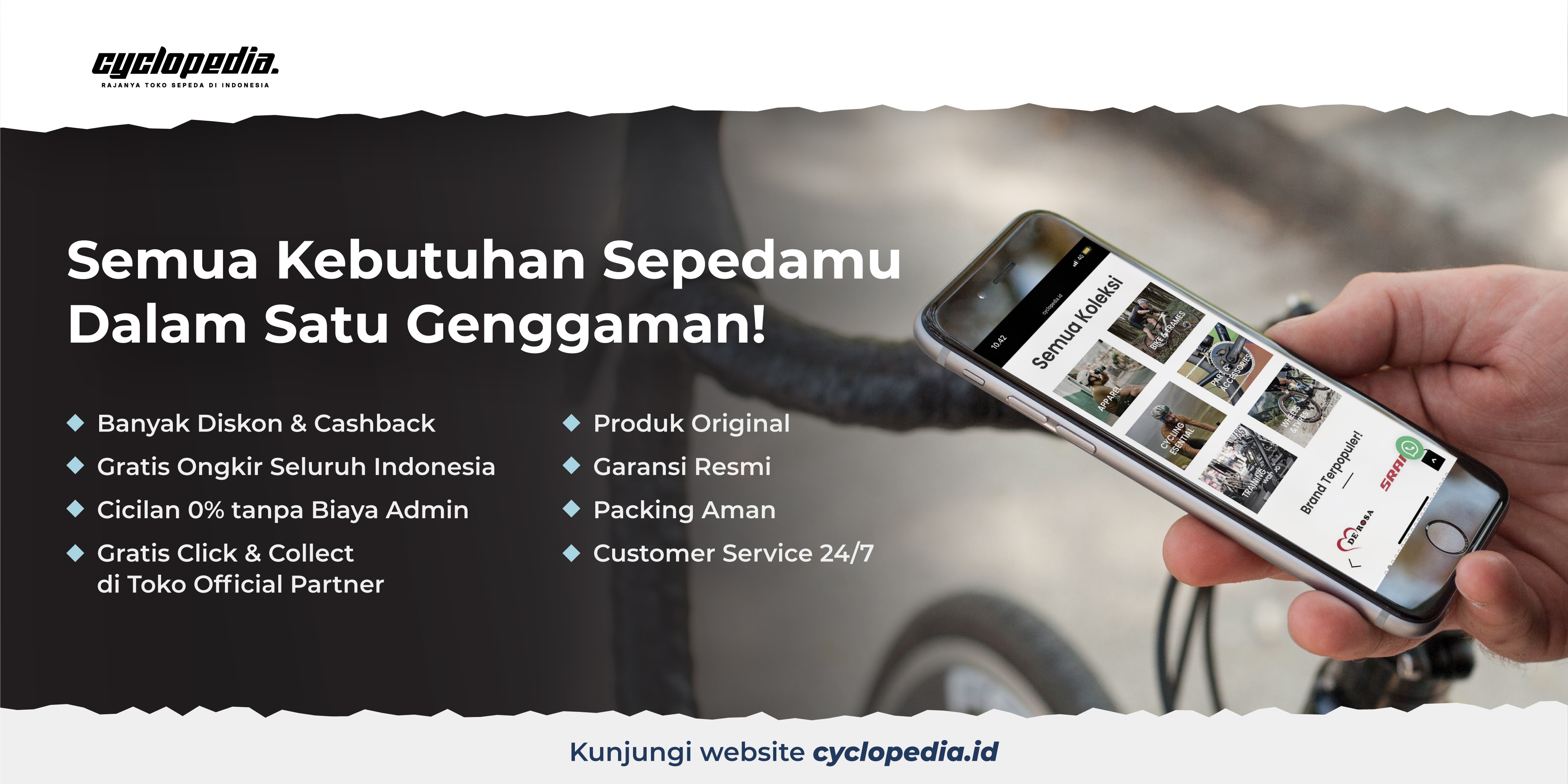 Kebutuhan Sepedamu Dalam Satu Genggaman! Banyak Diskon, Gratis Ongkir Seluruh Indonesia, Cicilan 0%