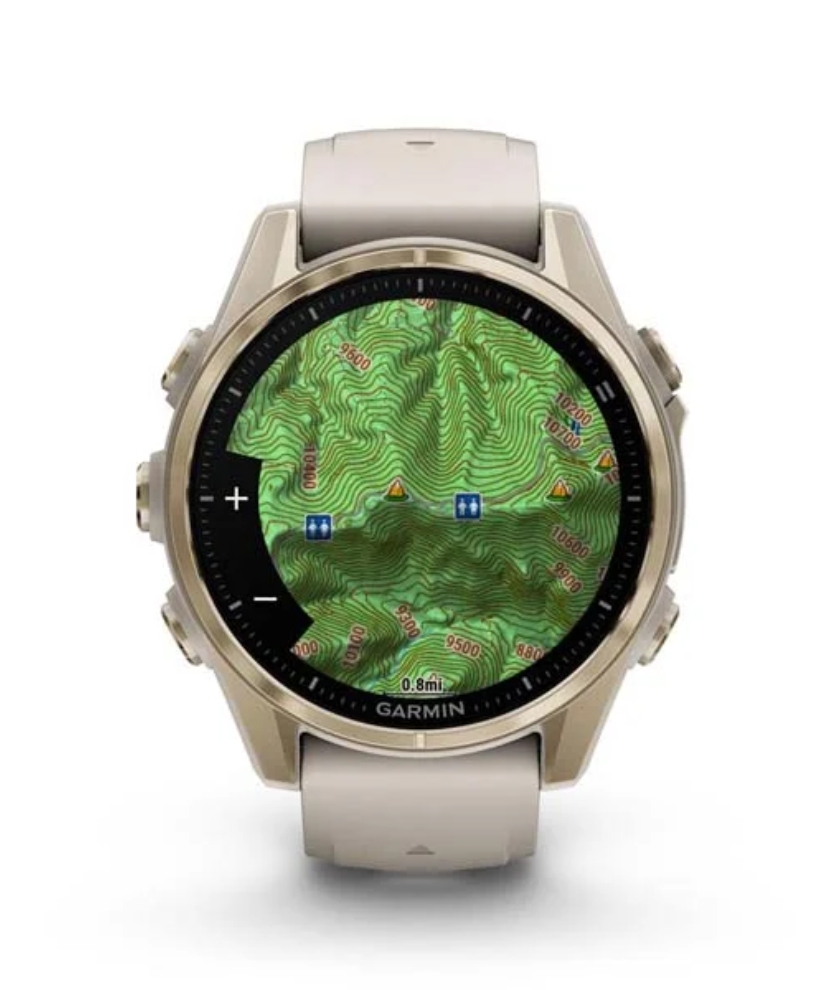 Fenix 8 Sapphire Amoled Soft Gold with Fog Gray/Dark Sandstone Silicone Band