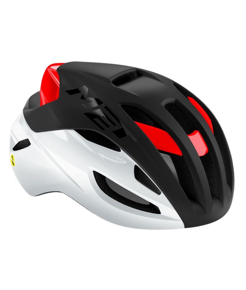 MET HEL RIVALE MIPS CE BLACK WHITE RED | MATT GLOSSY M (3HM132CE00MWR1)