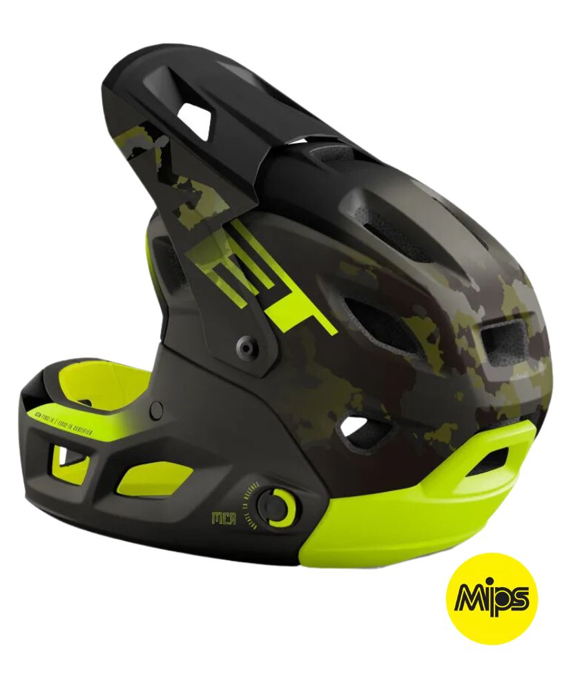 MET HEL PARACHUTE MCR MIPS CE CAMO LIME GREEN | MATT GLOSSSY L (3HM120CE00LCA1)