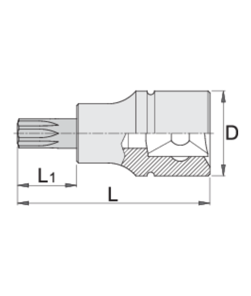 Screwdriver Socket With Tx Profile 1/4&quot; TX 20