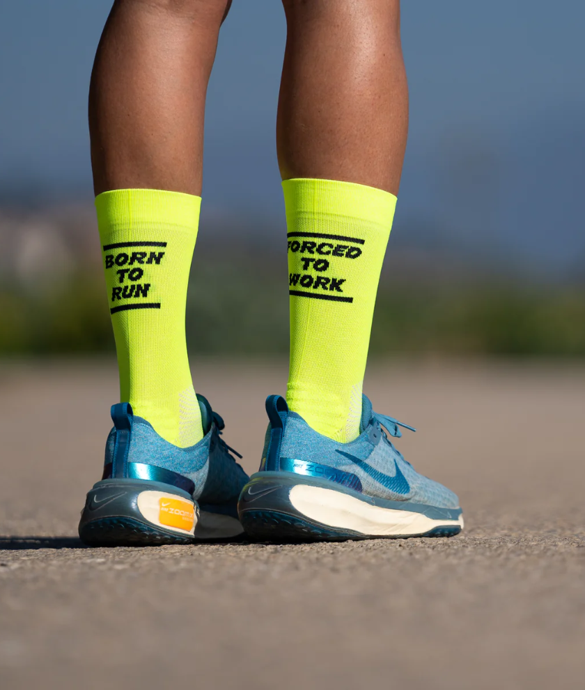 Running Socks Born To Run Yellow