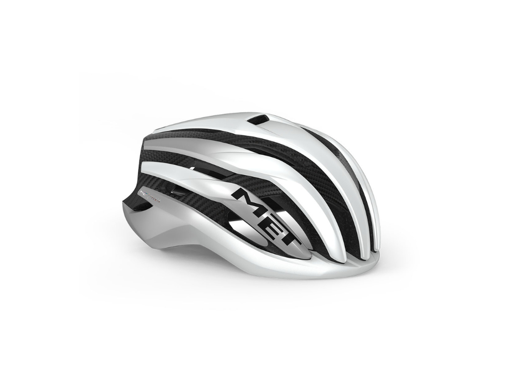 Trenta 3K Carbon Mips Road Cycling Helmet (White Silver Metallic/Matt)