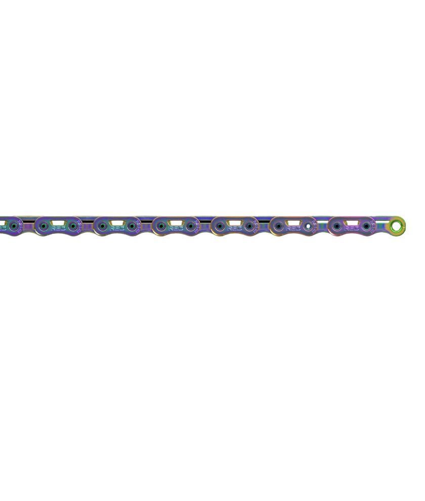 Chain Red E1 Flattop 126Links Rainbow w/ PowerLock 12 Speed