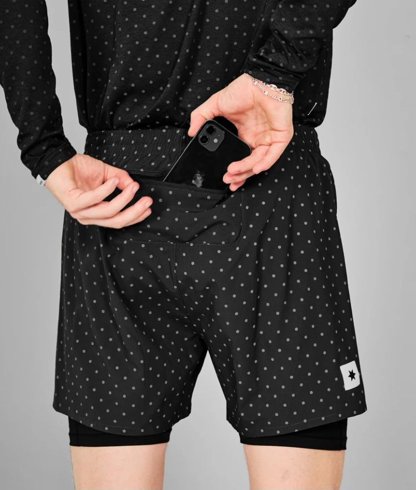 Reflective Polka Pace 2 In 1 Shorts 5&quot;