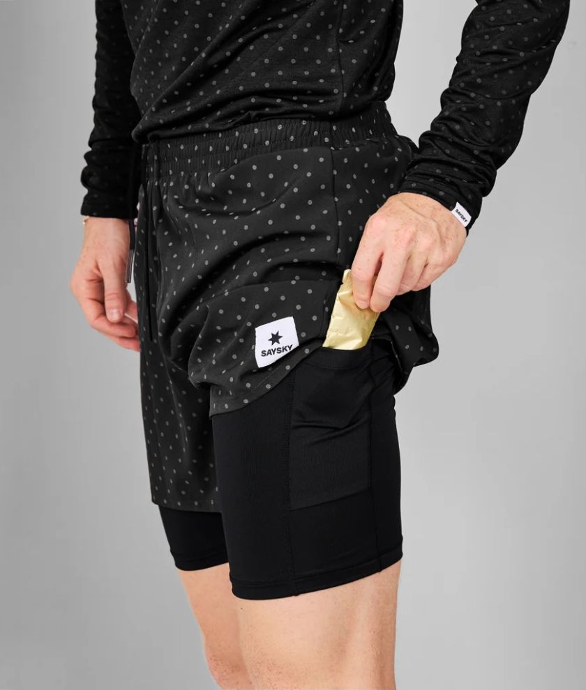 Reflective Polka Pace 2 In 1 Shorts 5&quot;