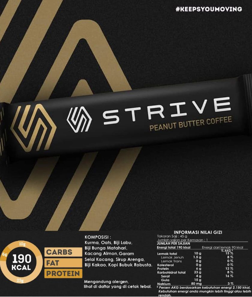 STRIVE ENERGYBAR PEANUT BUTTER COFFEE 2019200400003