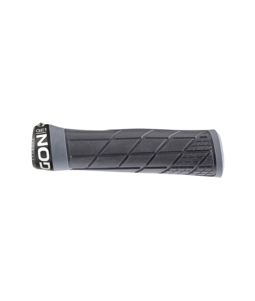 GRIP GE1-BLACK, HARDCORE PLASTIK W/ DOUBLE DENSITY SILICON BASED COMPOUND, W/ ALLOY BLACK CLAMP, DARK GREY BODY&amp;BLACK INLAY&amp;WHITE CORE