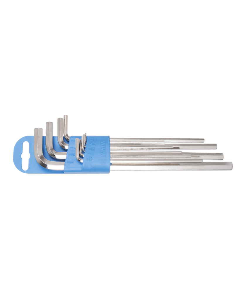 UNIOR 220/3LPH SET OF HEXAGON WRENCH, LONG TYPE ON PLASTIC CLIP 1.5-10 2019 608533
