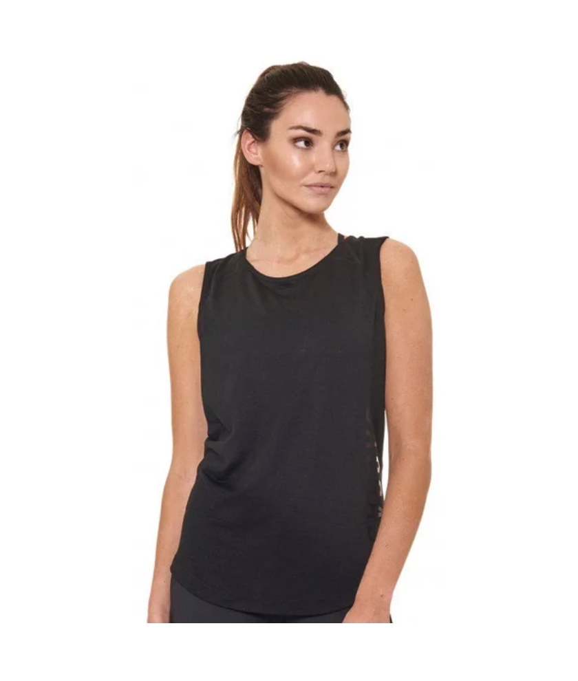 JAGGAD MUSCLE TANK WOMENS SILK ROAD OPEN BACK (BLACK) S FRT0041BLK-S