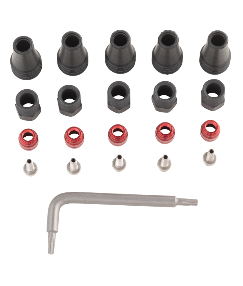 Disc Brake Hose Fitting Kit - Short Nut QTY 5-SJ (RED)