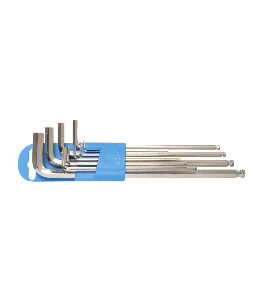 Set Of Ball - End Hex Wrenches Long Type On Plastic Clip 1.5-10