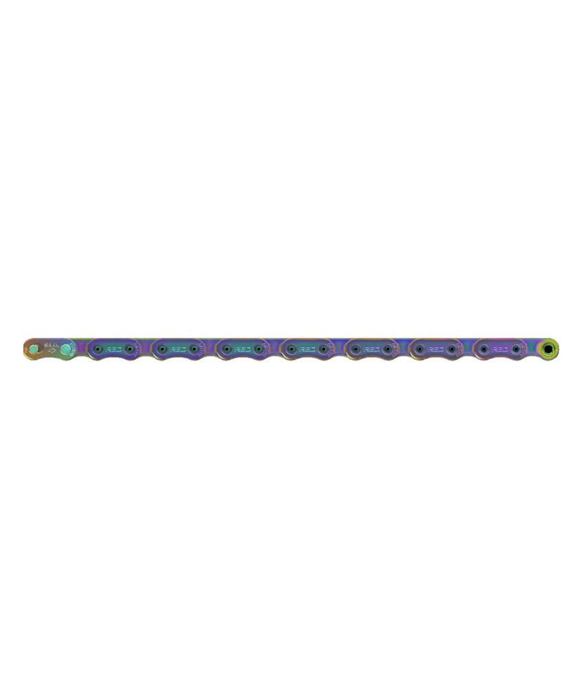 Chain Red D1 Flattop 120Links Rainbow w/ PowerLock 12 Speed