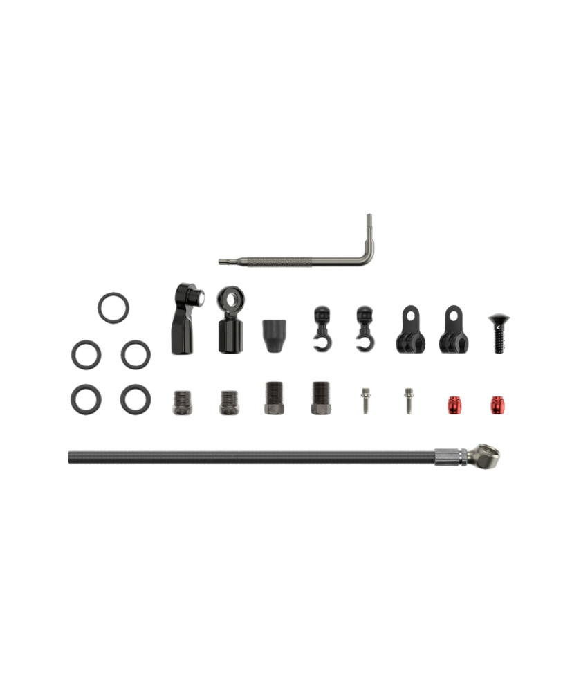 Disc Brake Hydraulic Hose Kit - Beveled Banjo - 2000mm Black