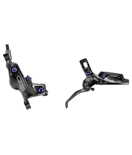 [00.5018.120.004] SRAM Disc Brake G2 Ultimate, Carbon Lever, Rainbow Hardware, Reach, SwingLink, Contact, Gloss Black Front 950mm Hose (includes MMX Clamp, Rotor/Bracket sold separately) A1 00.5018.120.004