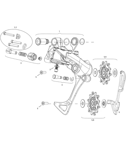 [11.7518.062.000] SP SRAM RIVAL1 REAR DERAILLEUR PULLEY AND INNER CAGE KIT MEDIUM