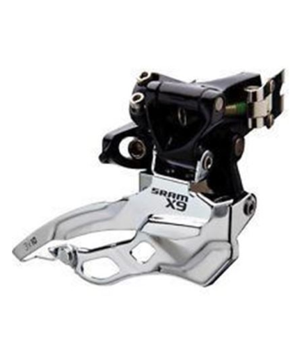 [00.7615.109.010] SRAM X9 O FRONT DERAILLEUR 3X10 HIGH CLAMP, Ø34.9MM DUAL PULL (00.7615.109.010)