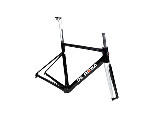 Merak Disk Frame With Accessories + N° 5 Metron Handlebar Painted + Thru Axle (Black Silver)