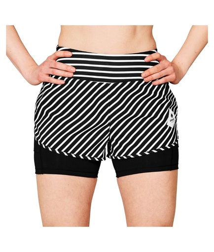 W Stripe Pace 2 in 1 Shorts 3&quot;