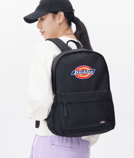 [DK008935BLK10OS] Polyster Brand Logo Badge Backpack