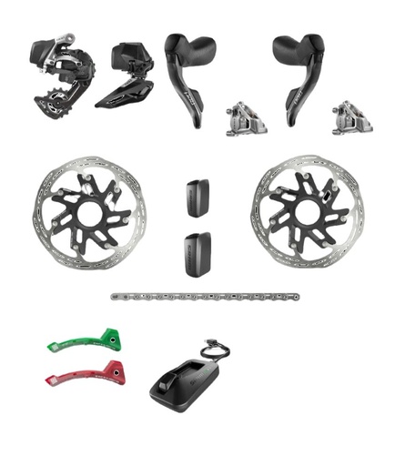 [00.7918.325.000 - W/O Hammerhead] Red eTap AXS 2X E1 Electronic HRD groupset kit (W/O Hammerhead)